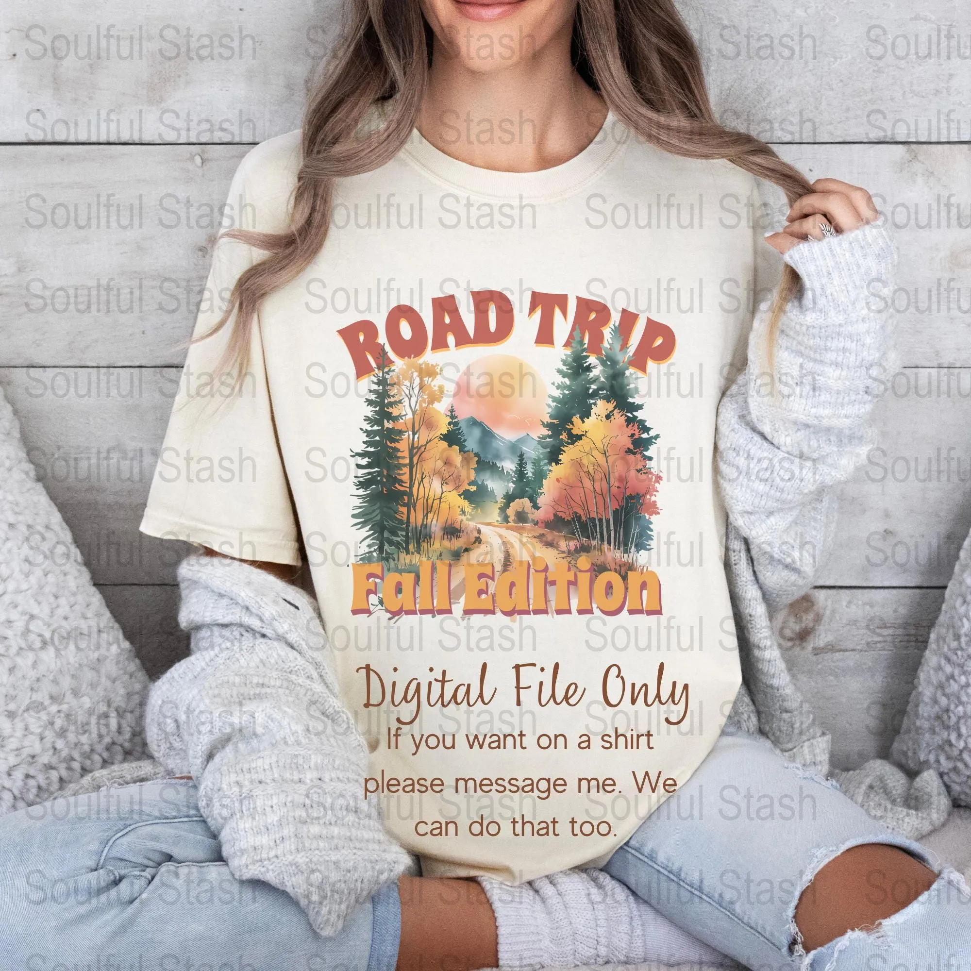 Road Trip Fall Edition PNG Digital Sublimation Design for Shirts and Crafts, Scenic Autumn Road Trip Vacation Graphic, Pumpkin Patch Trip