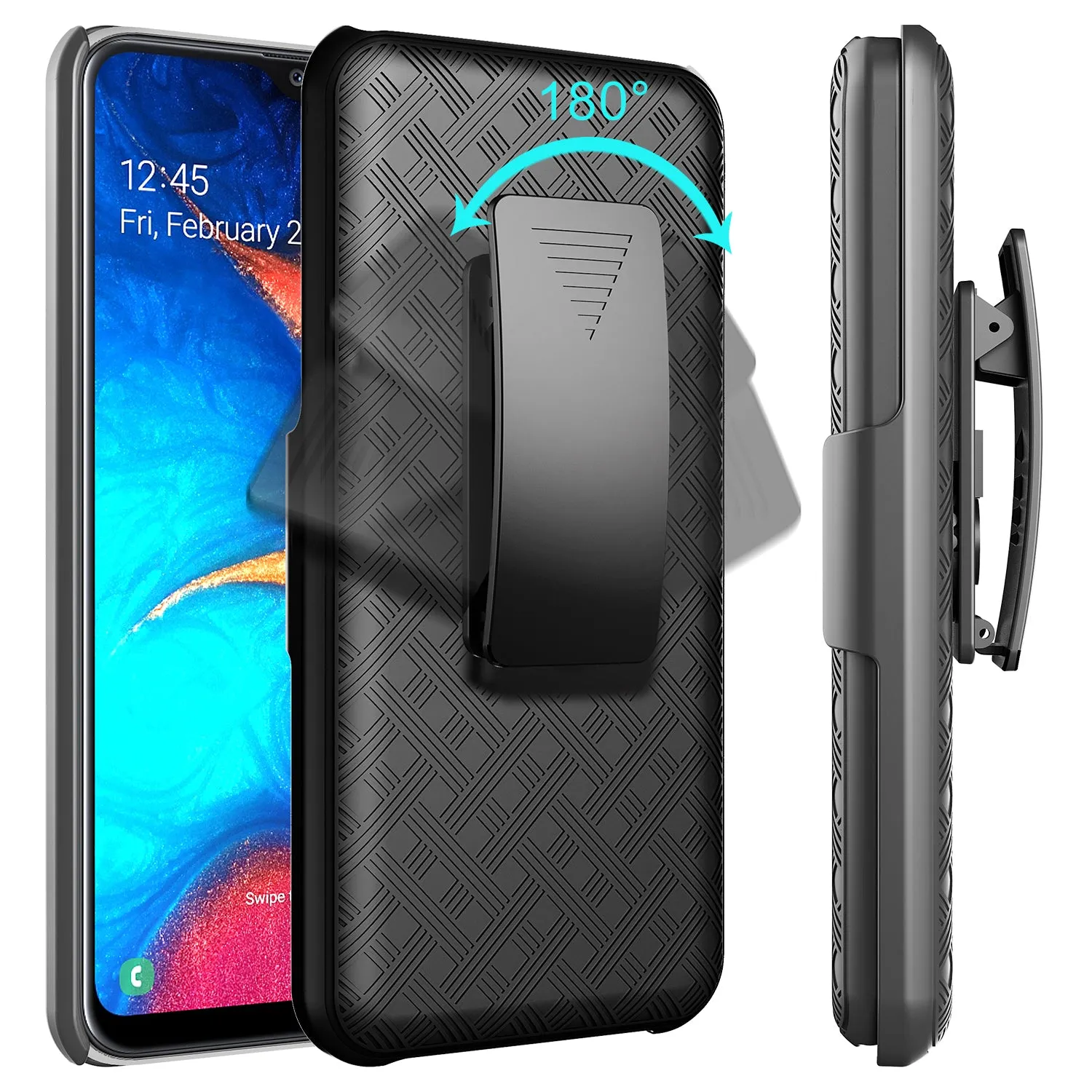 Samsung Galaxy A10e Case, Galaxy A10e Case, Rugged Slim Rotating Swivel Lock Holster Shell Combo Case for Galaxy A10e