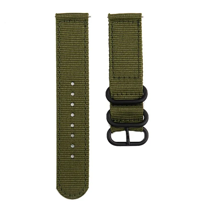 Samsung Galaxy Watch 3 45mm /46mm / Gear S3 Frontier / Classic / Watch GT 2 46mm | Woven Nylon Strap Watch Band   | Army Green