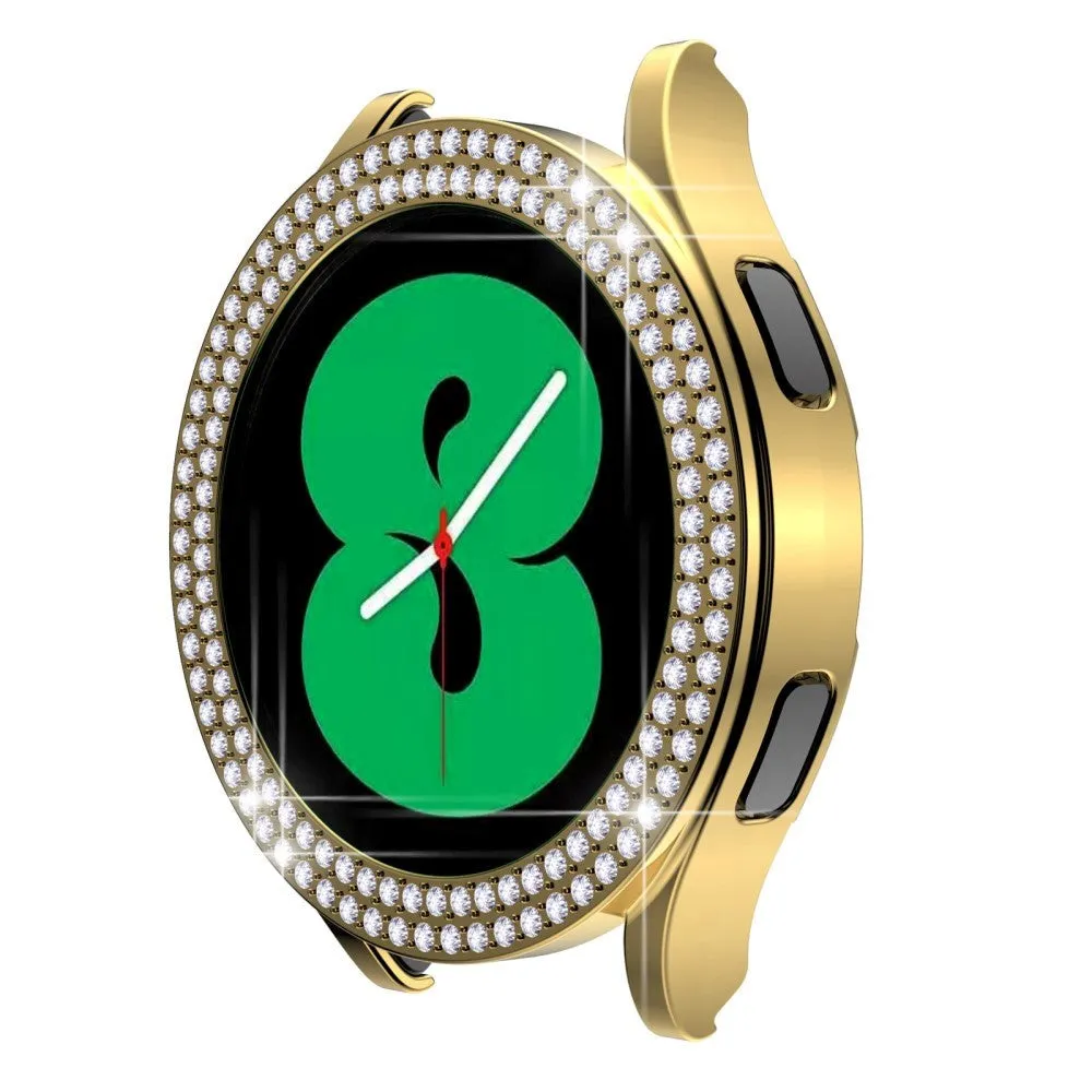 Samsung Galaxy Watch 4 / 5 44mm Hårdt Plast Cover m. Rhinsten - Guld