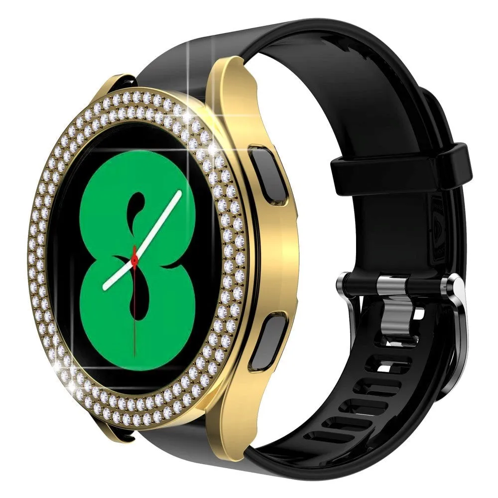 Samsung Galaxy Watch 4 / 5 44mm Hårdt Plast Cover m. Rhinsten - Guld