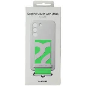 SAMSUNG Silicone Cover with Strap for Samsung Galaxy S22 - White / Green