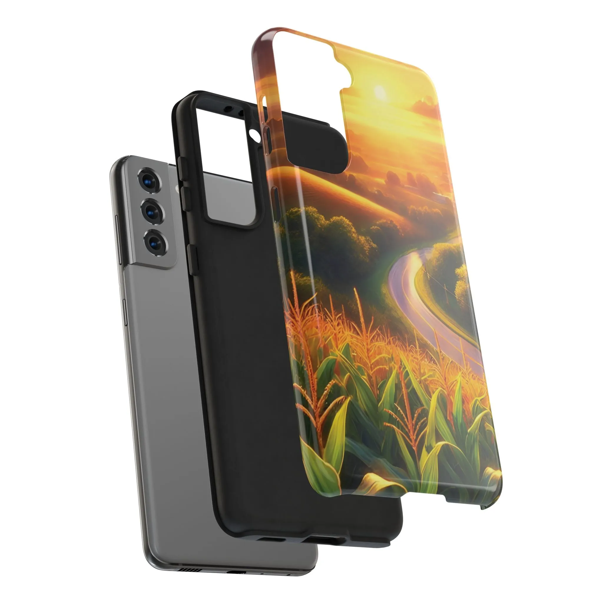 Scenic Landscape Tough Phone Case - Durable & Stylish Sunset Design