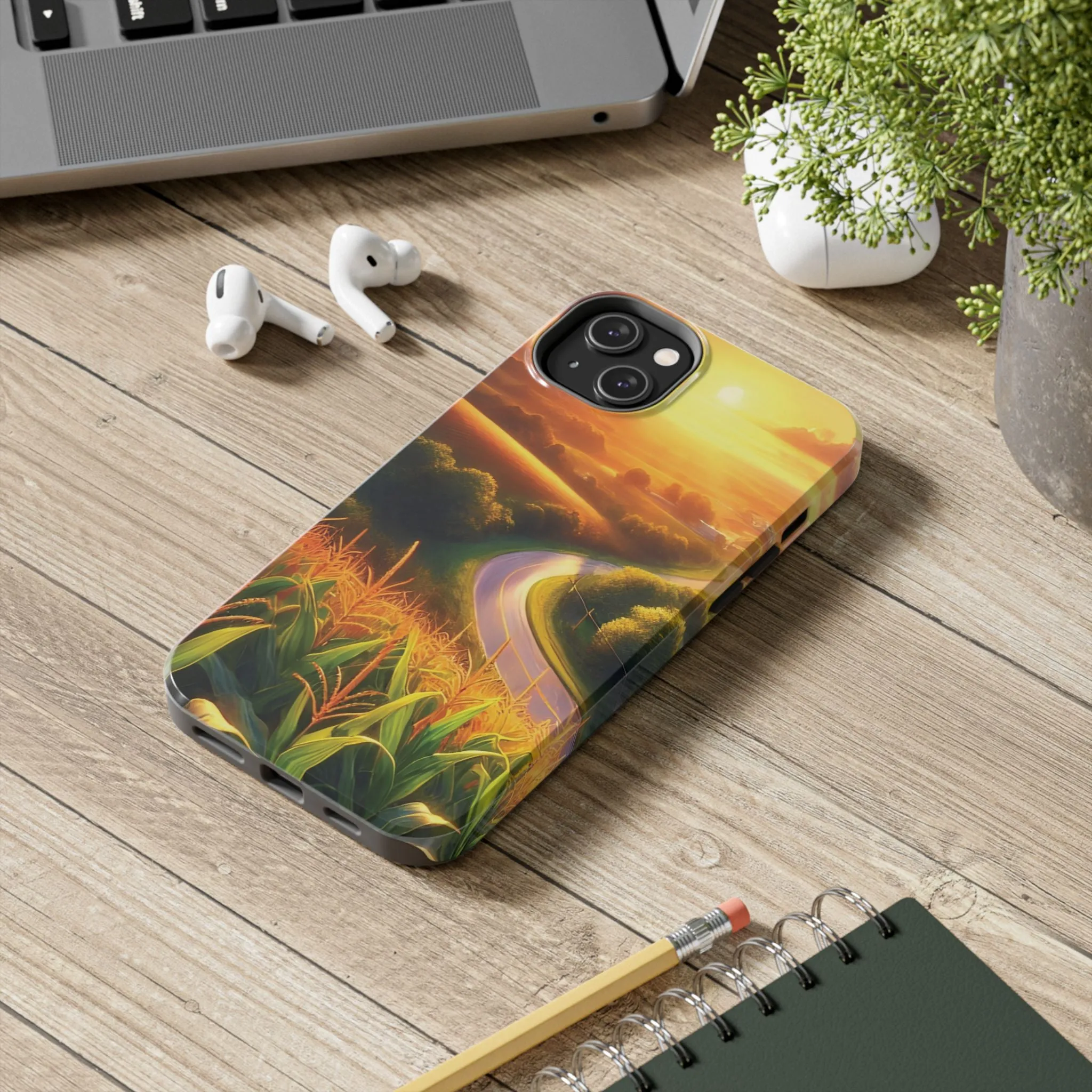 Scenic Landscape Tough Phone Case - Durable & Stylish Sunset Design