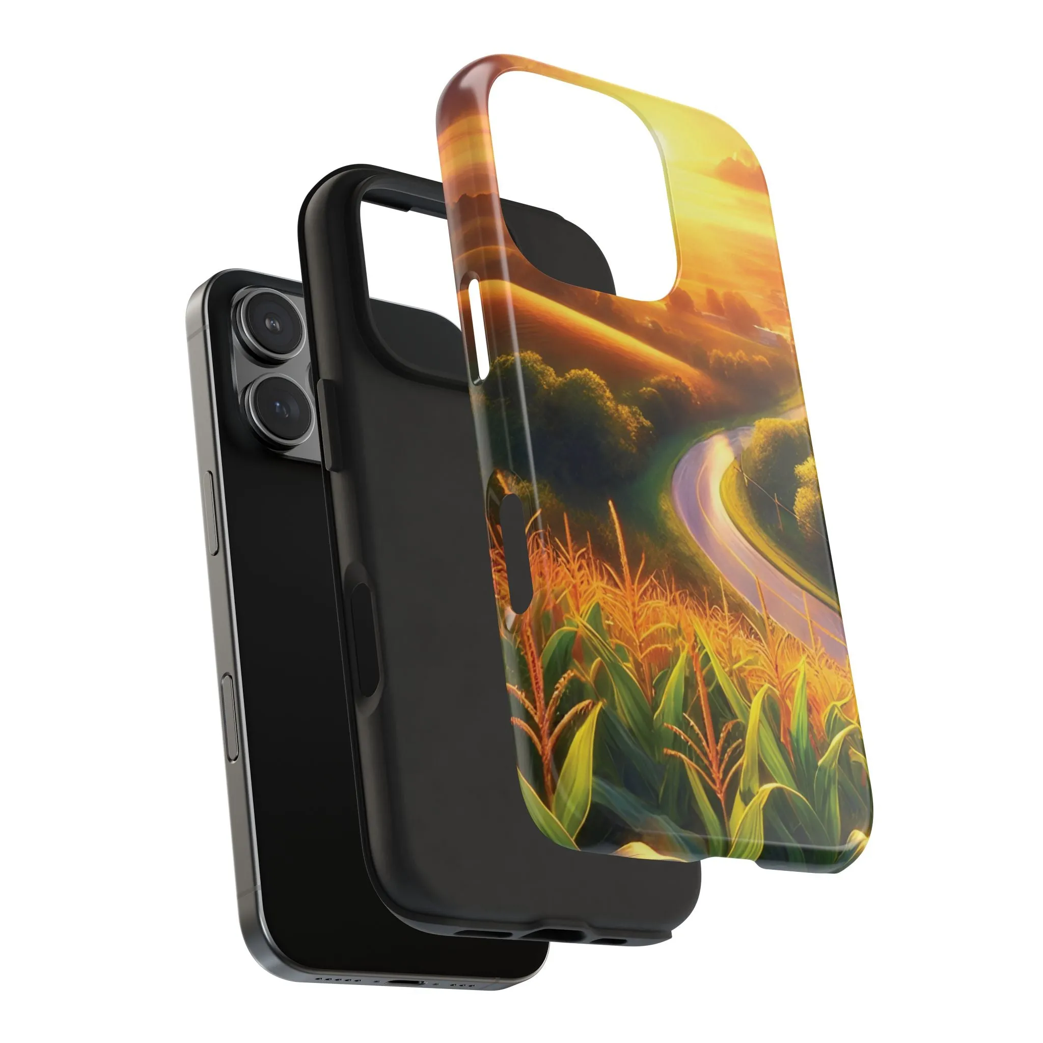 Scenic Landscape Tough Phone Case - Durable & Stylish Sunset Design