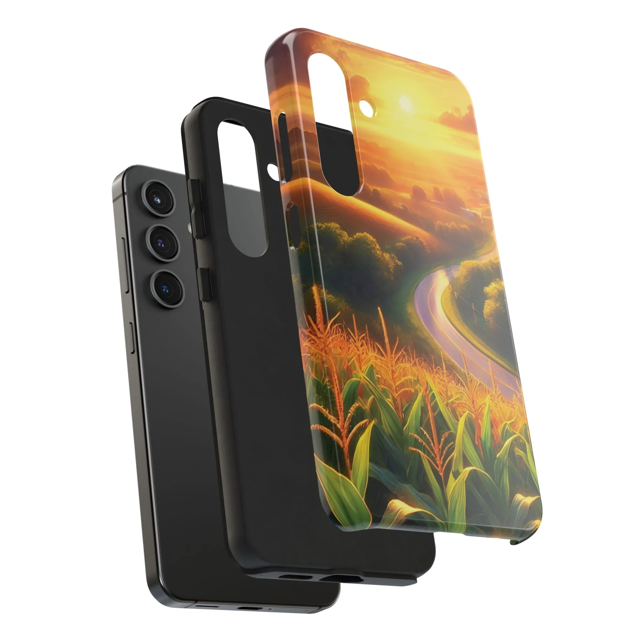 Scenic Landscape Tough Phone Case - Durable & Stylish Sunset Design