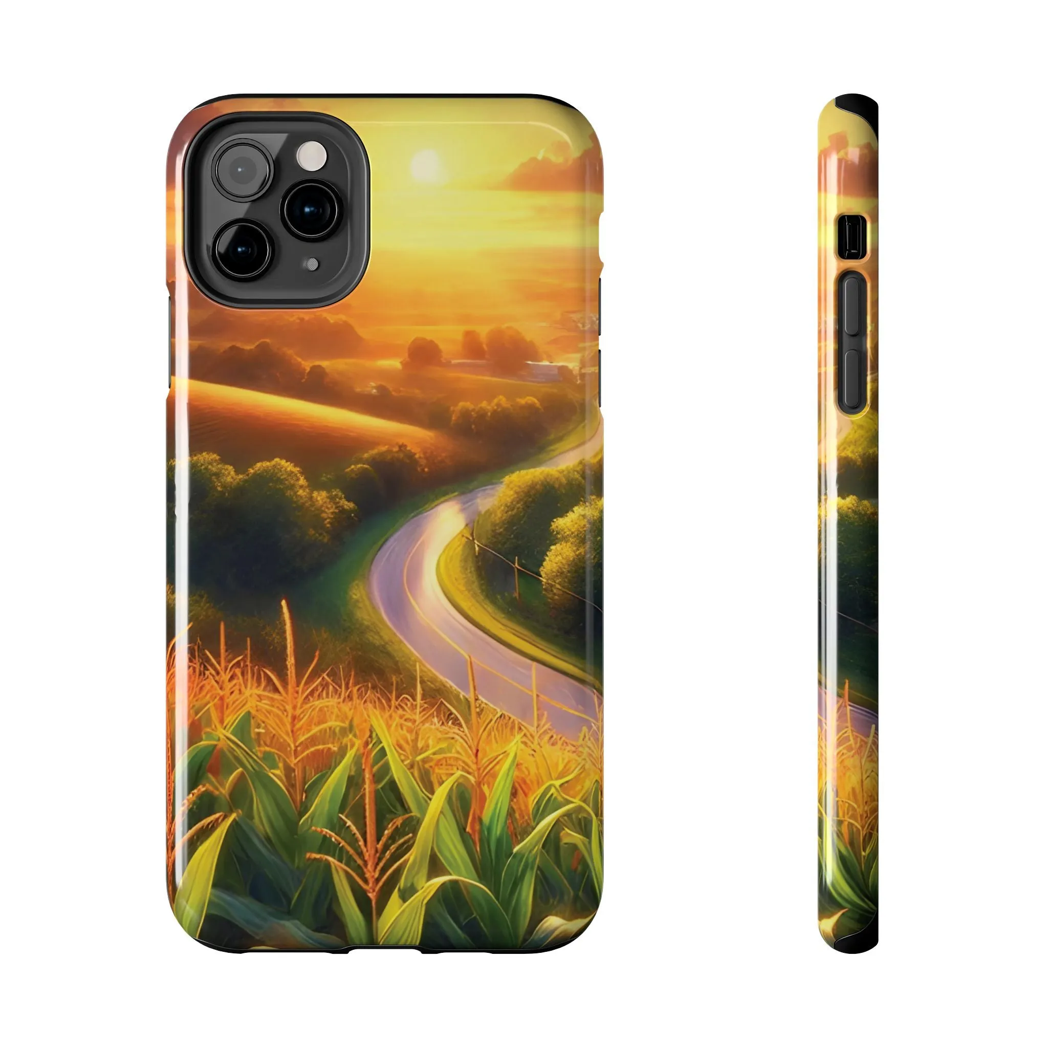 Scenic Landscape Tough Phone Case - Durable & Stylish Sunset Design