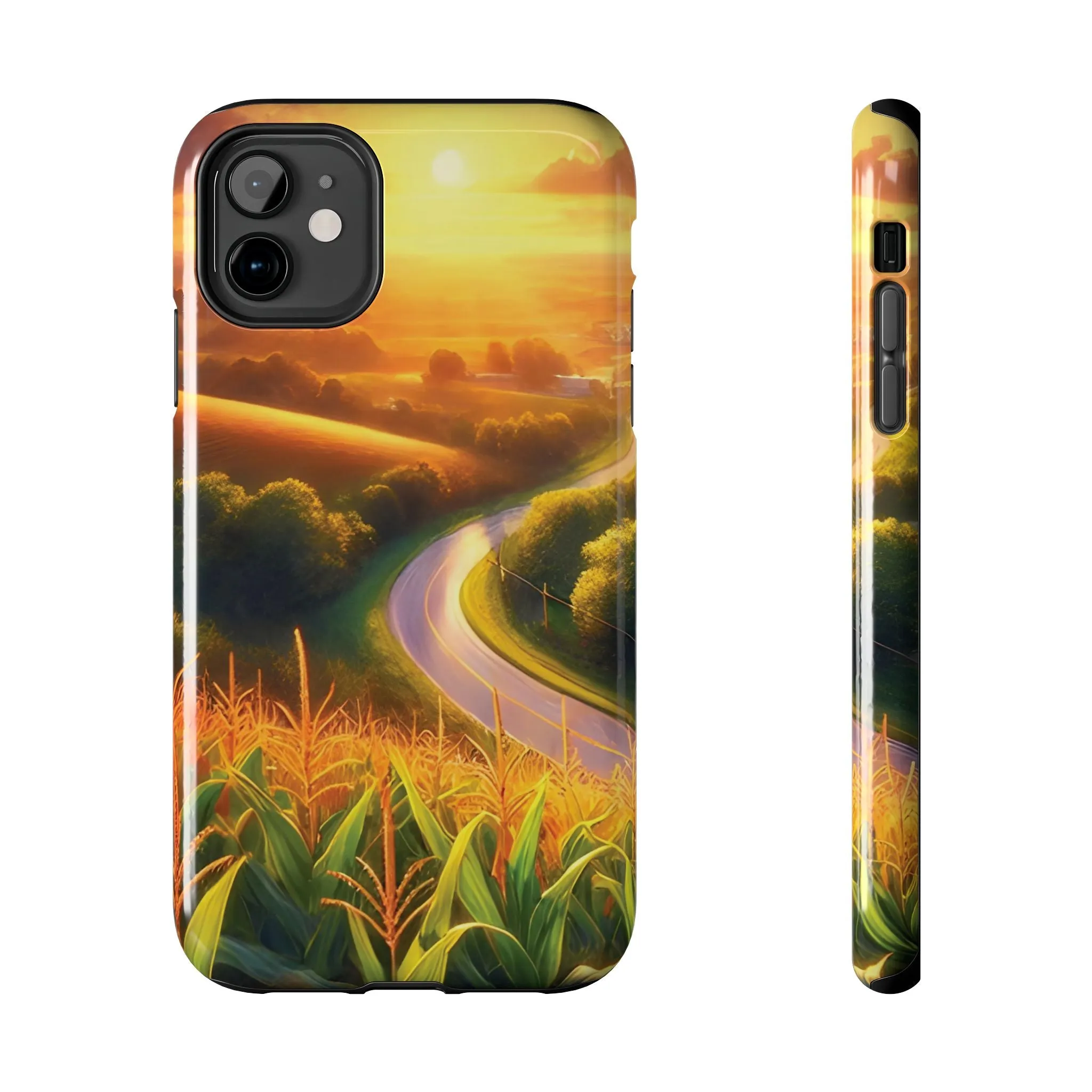 Scenic Landscape Tough Phone Case - Durable & Stylish Sunset Design