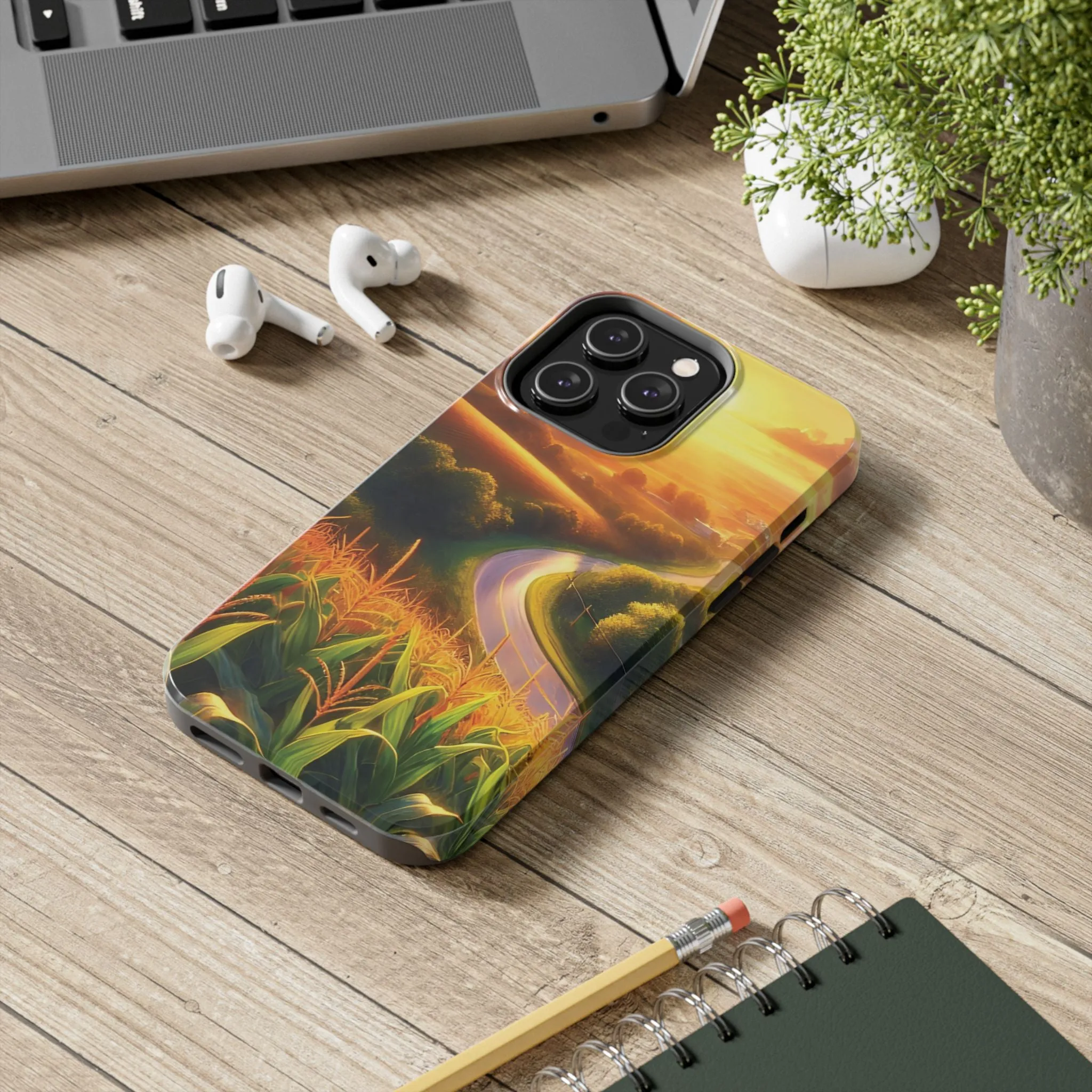 Scenic Landscape Tough Phone Case - Durable & Stylish Sunset Design