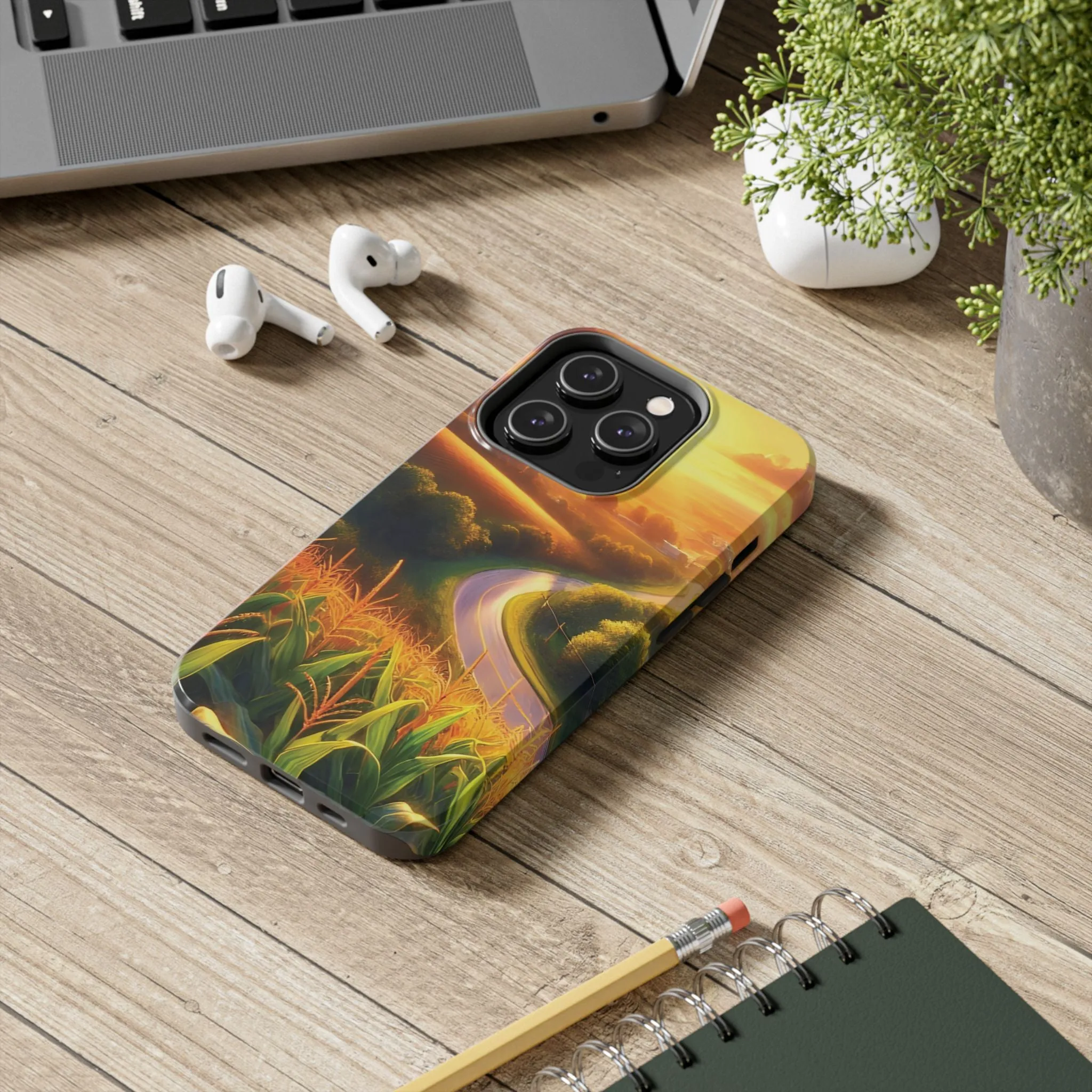 Scenic Landscape Tough Phone Case - Durable & Stylish Sunset Design