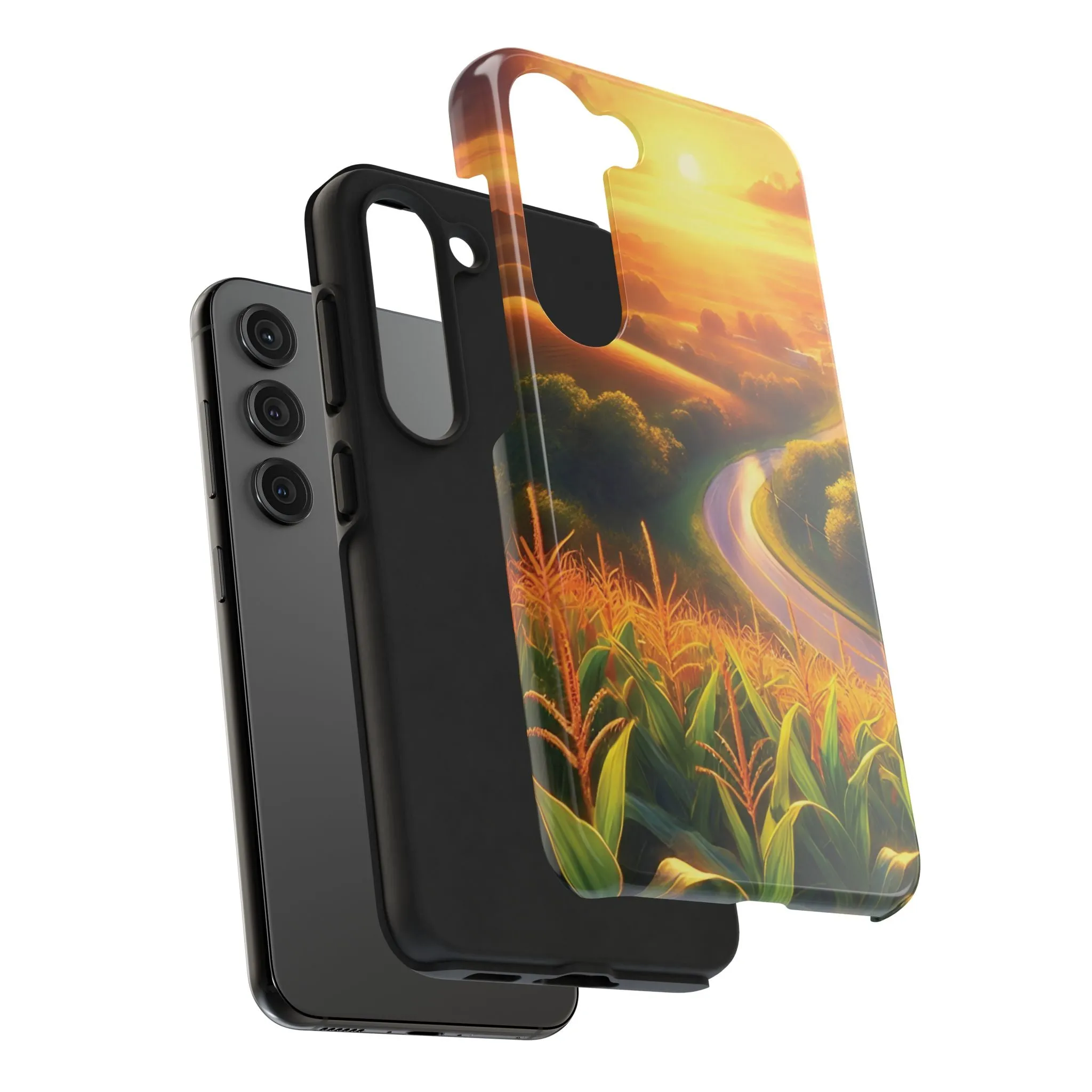 Scenic Landscape Tough Phone Case - Durable & Stylish Sunset Design