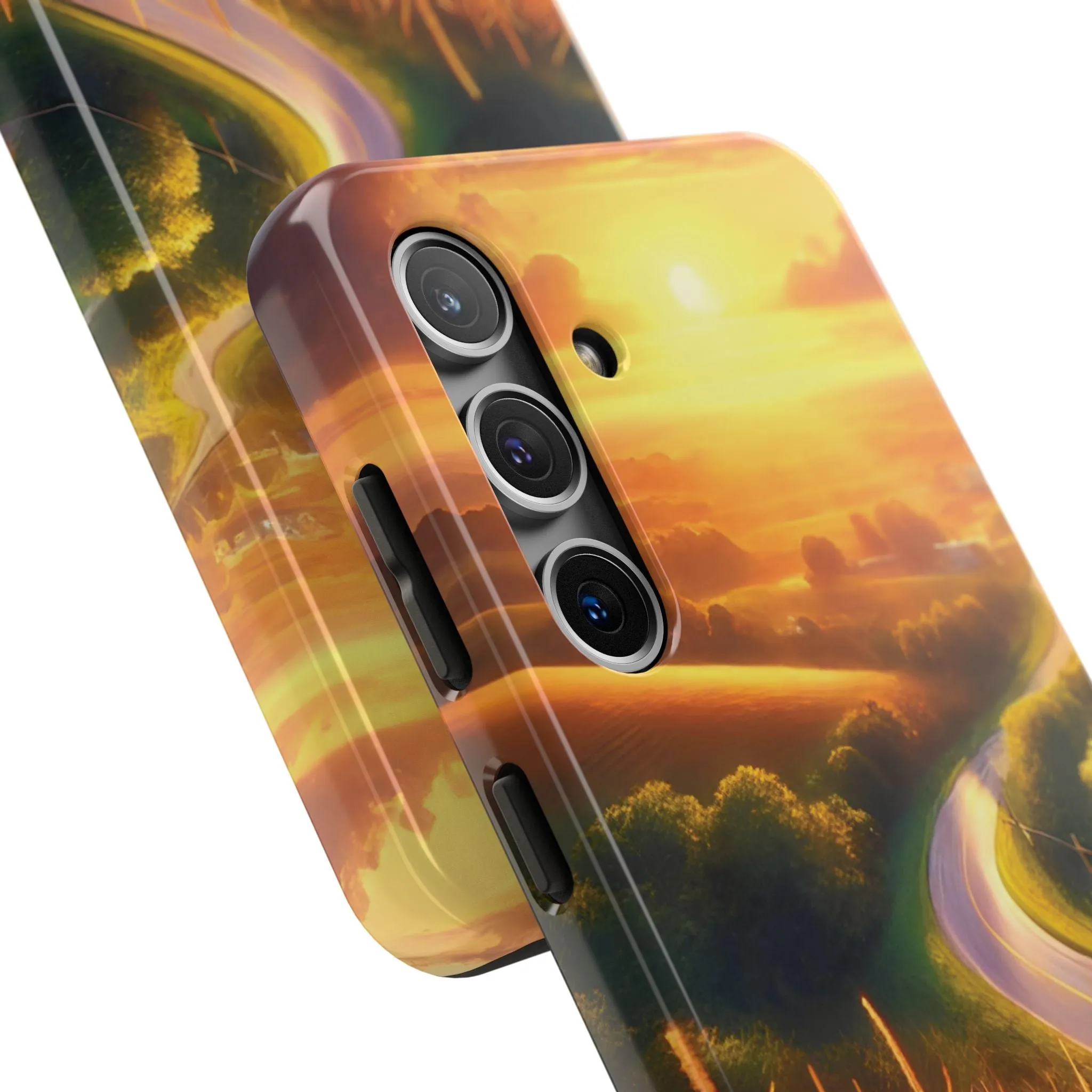 Scenic Landscape Tough Phone Case - Durable & Stylish Sunset Design