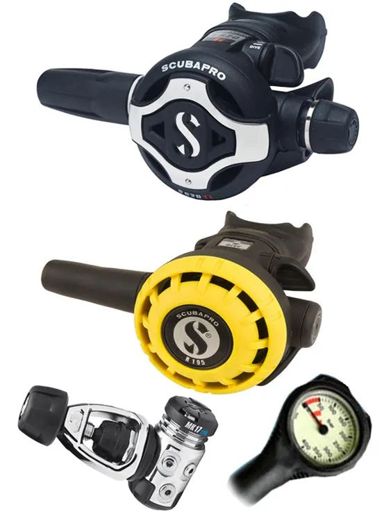 Scubapro Regulator Set: MK17 Evo (DIN or Yoke) / S620 Ti / Octopus & Free Termo Gauge