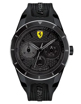 Scuderia Ferrari Red Rev T Muli Day/Date Watch - All Black - Silicone Strap