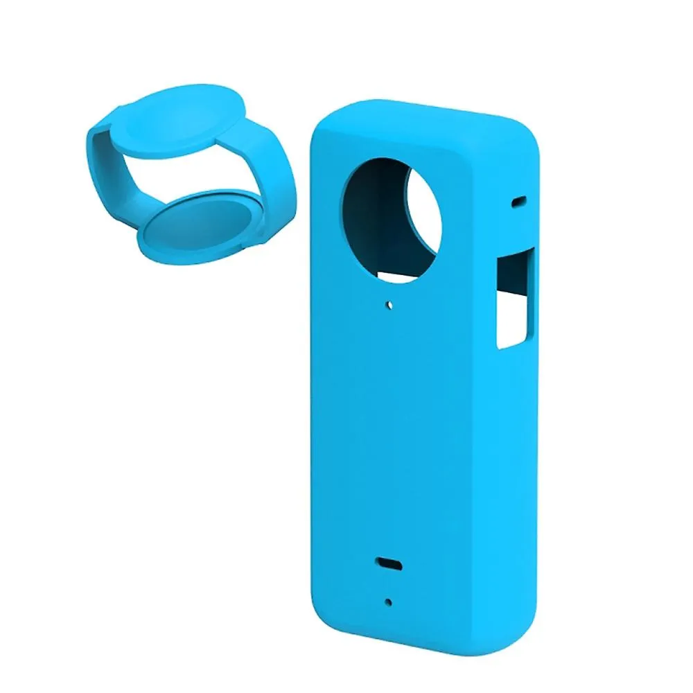 Silicone Case for Insta360 One X3 |Soft Carrying Case with Guards Lens Cover Cap - Blue