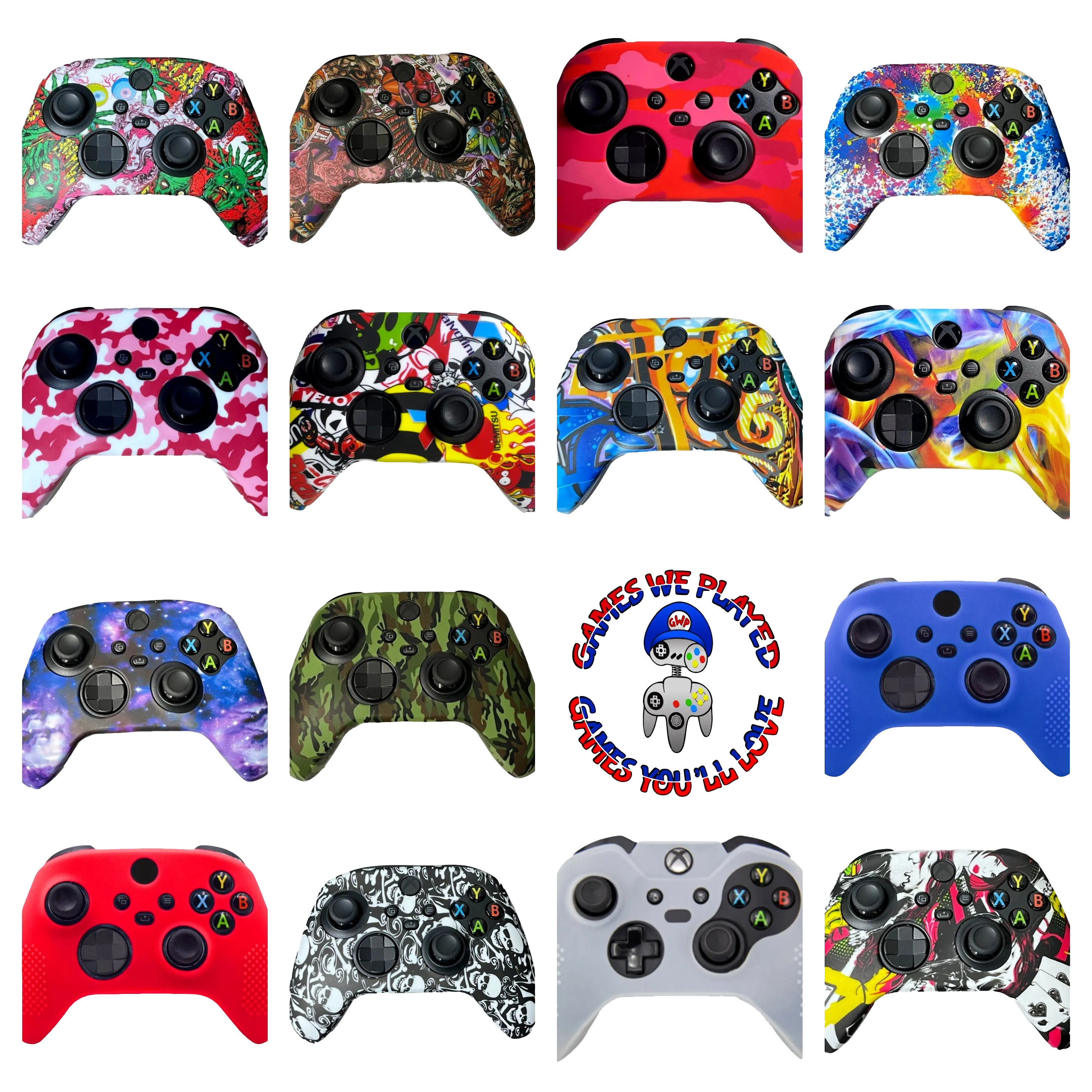 Silicone Cover For XBOX Series X Controller Case Skin Extra Grip Cool Designs