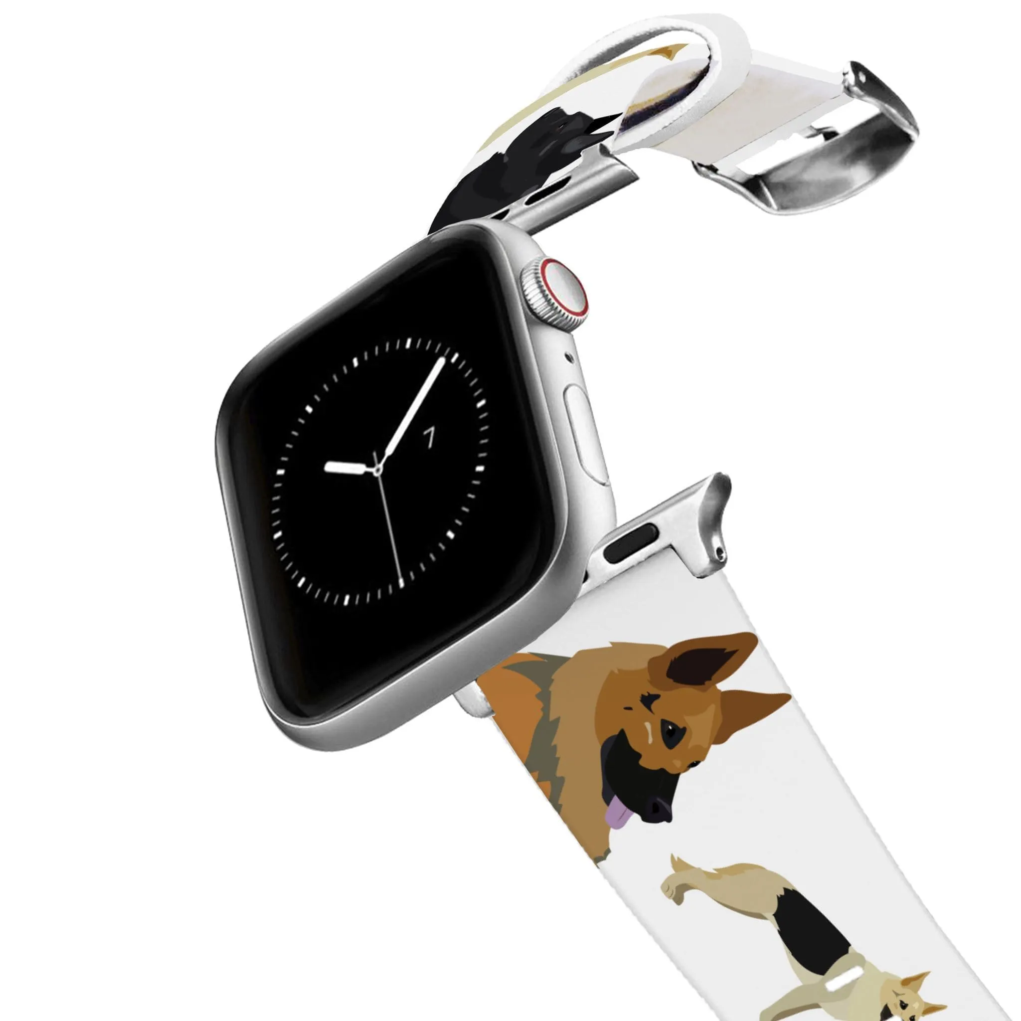 Silver German Shepherd Apple Watch Band