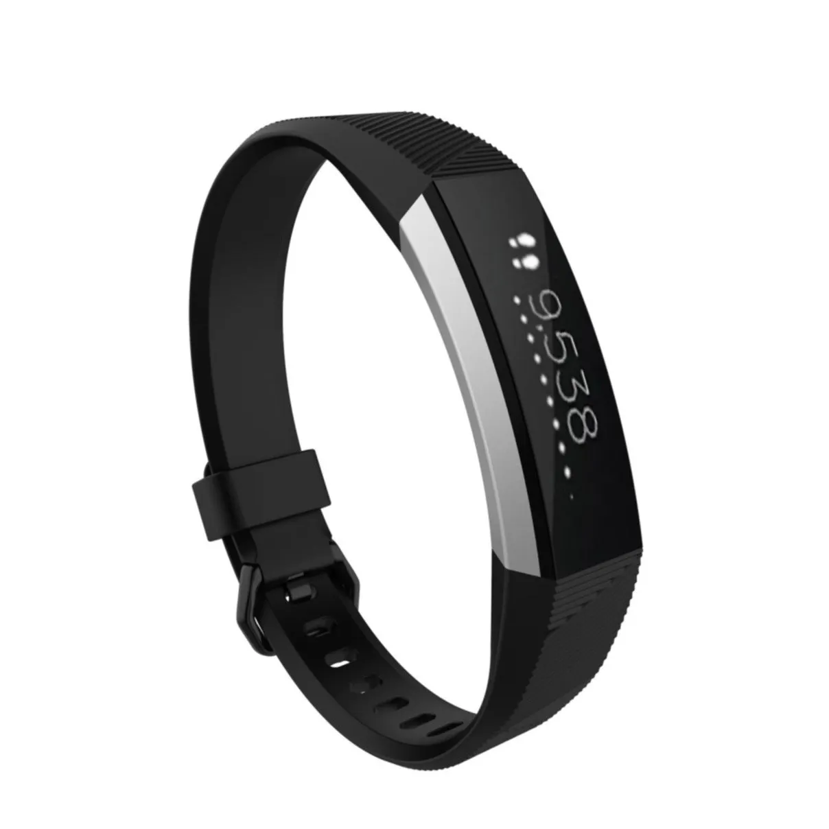 (Size L) Fitbit Alta / Alta HR Replacement Silicone Sports Armband - Black