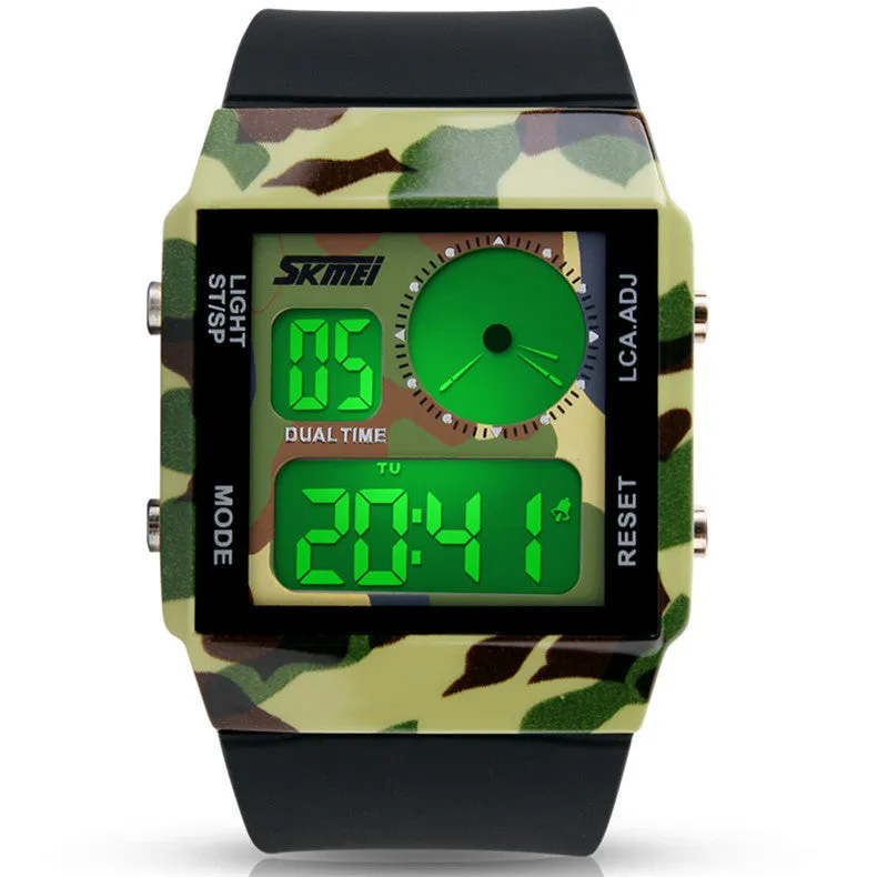 Skmei Fashion Casual Watches Relogio Seven colourful Military Sports Style Led Digital Watch Men Women Multifunction Wristwatch