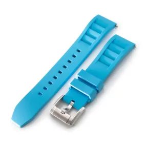 Sky Blue RM Vented FKM Quick Release Rubber Watch Strap, 20mm or 22mm