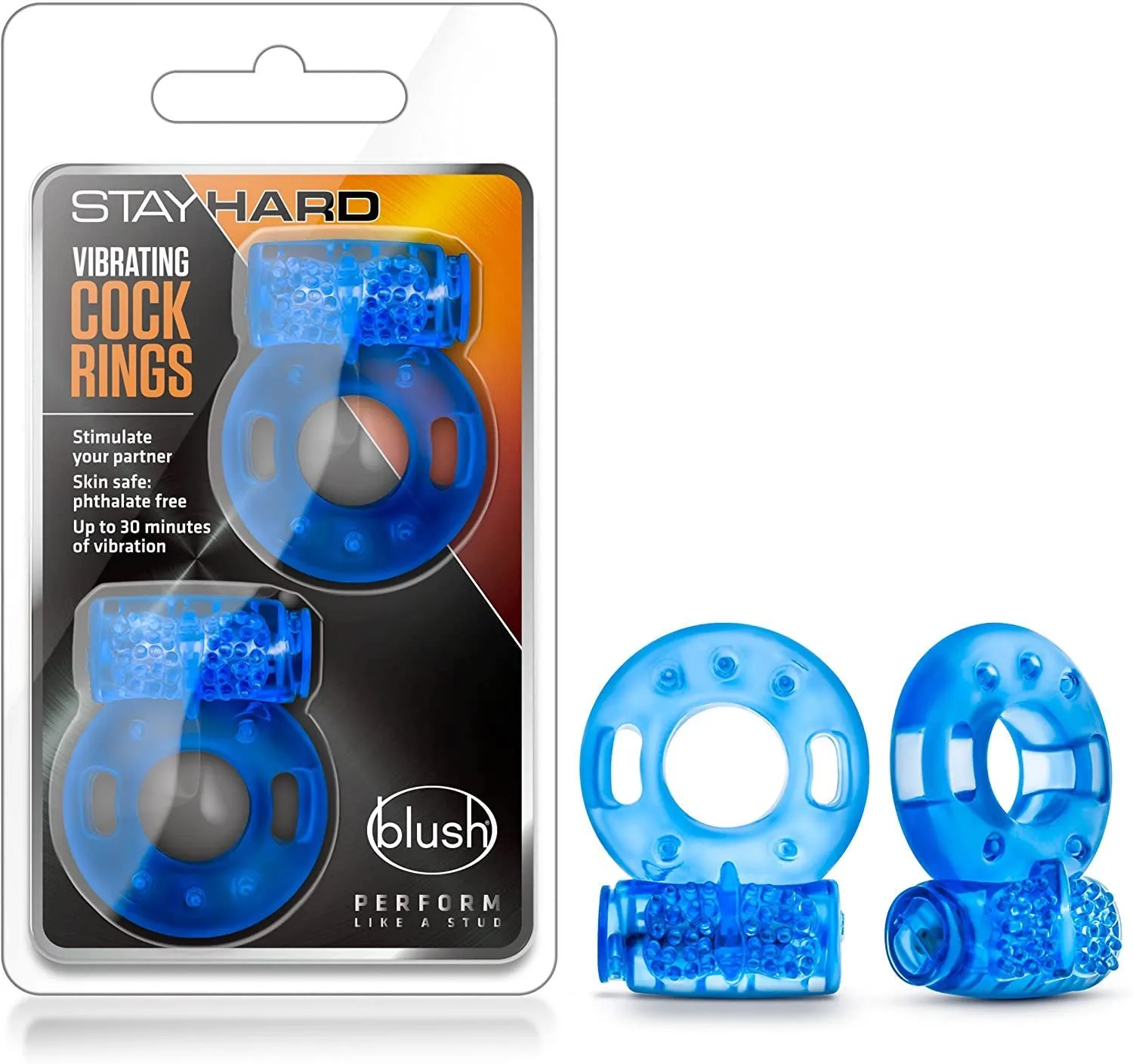 Stay Hard ''2 Vibrating'' C/Rings Blue