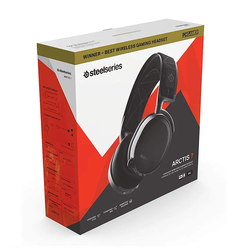 SteelSeries Arctis 7 RGB Wireless Gaming Headset Headphones Black