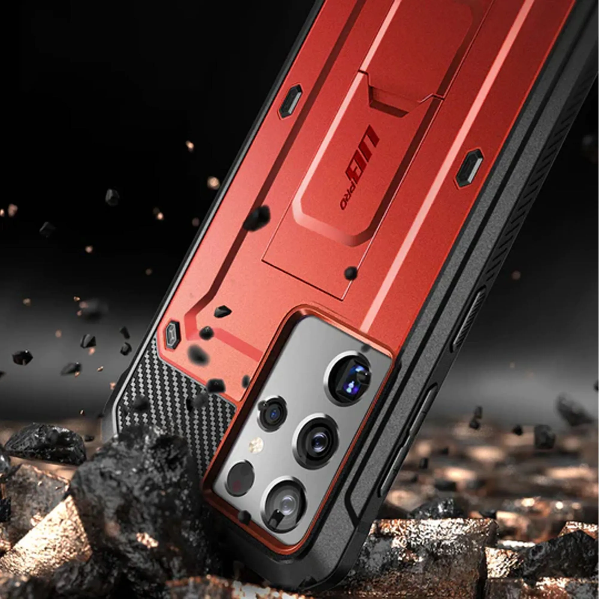 Supcase Unicorn Beetle Pro Rugged Case for Samsung Galaxy S21 Ultra - Metallic Red (Barcode: 843439136007 )