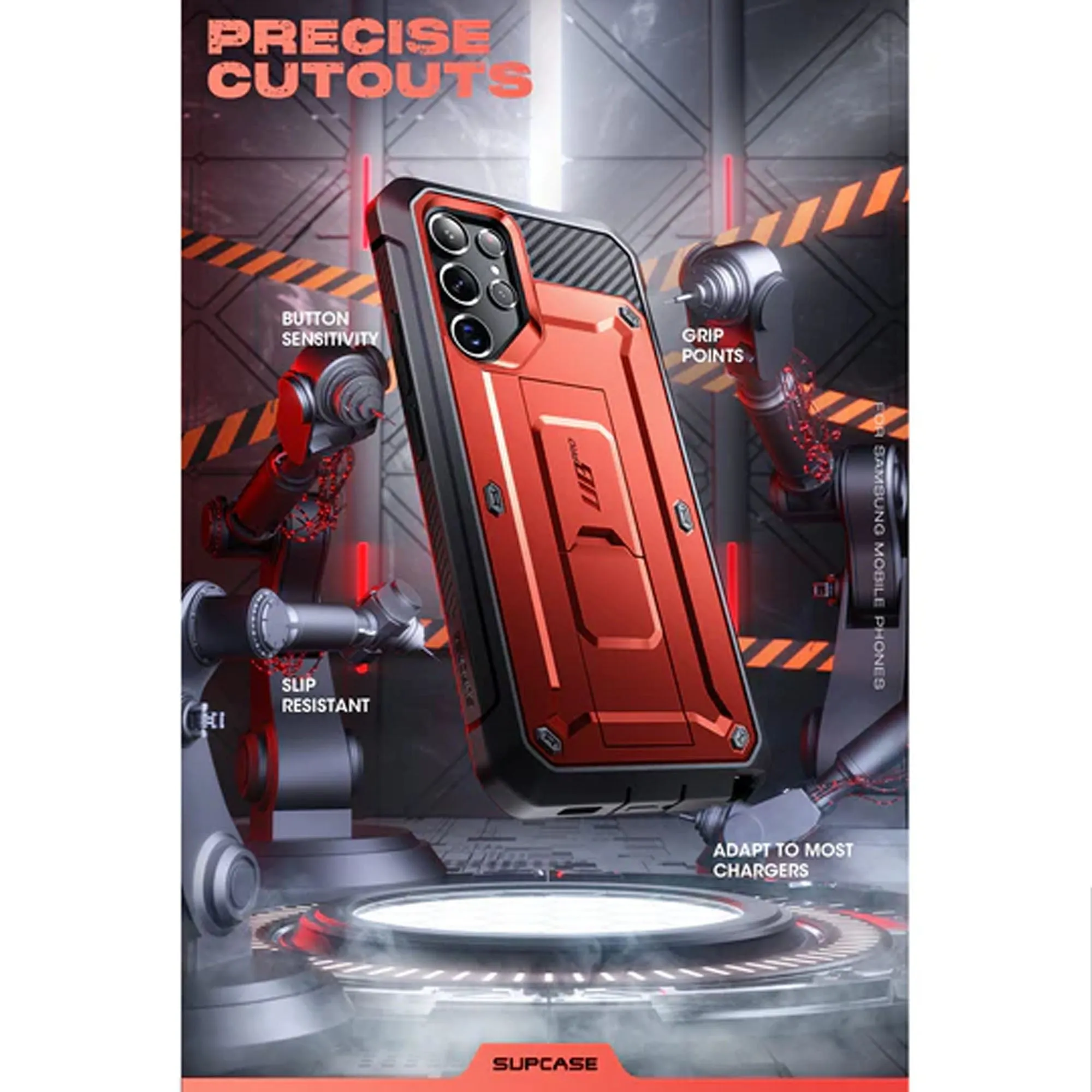 Supcase Unicorn Beetle Pro Rugged Case for Samsung Galaxy S22 - Metallic Red (Barcode: 843439116092 )