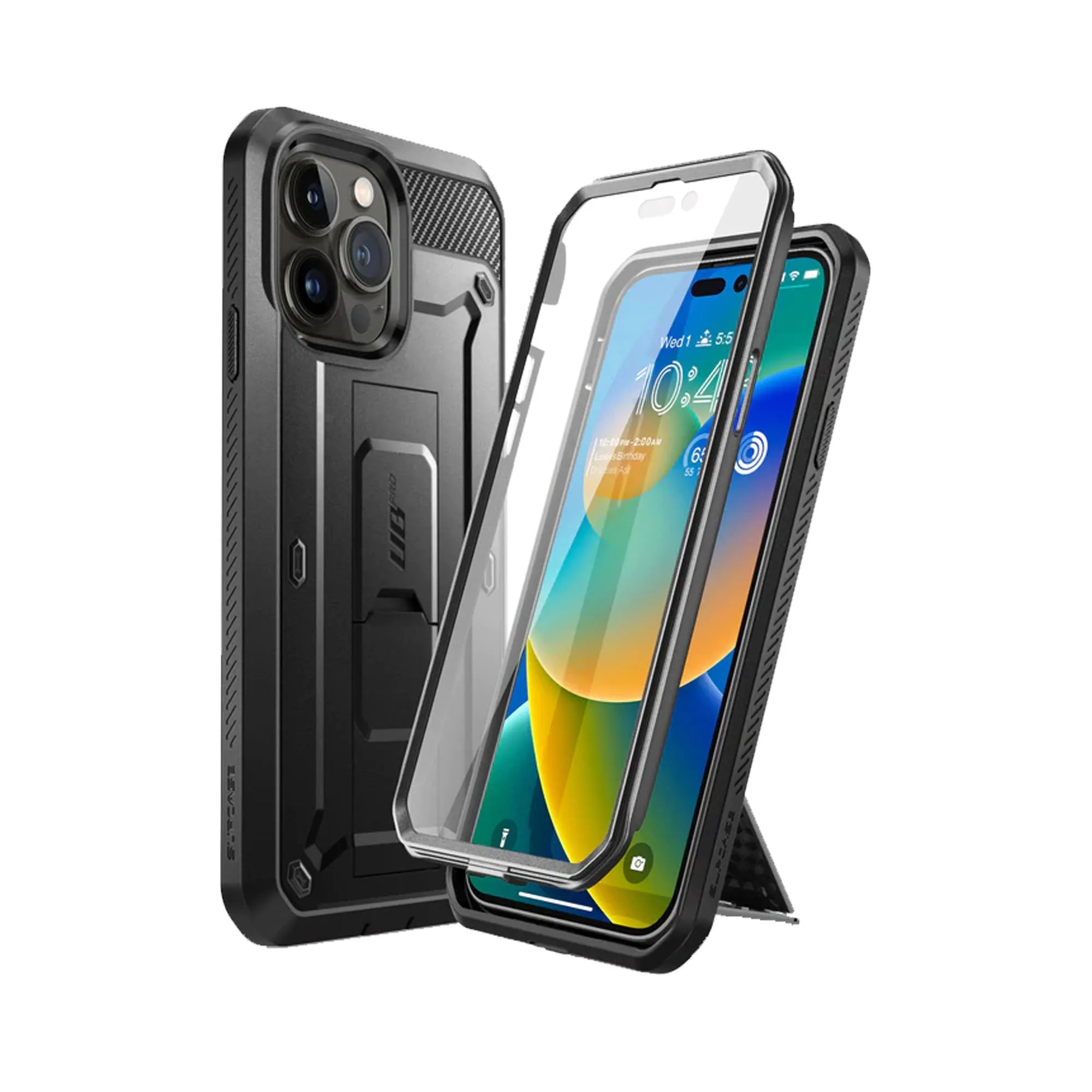 Supcase Unicorn Beetle UB PRO for iPhone 14 Pro Max - Rugged Case with Built-In Screen Protector - Black (Barcode: 843439119901 )