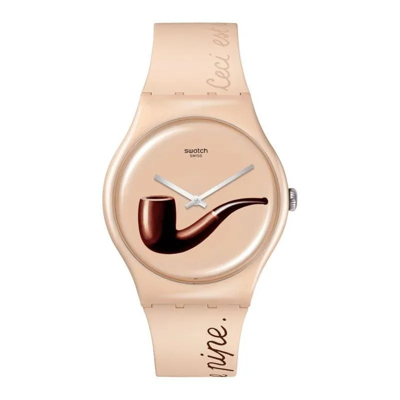 Swatch LA TRAHISON DES IMAGES BY RENE MAGRITTE Watch SO29Z124