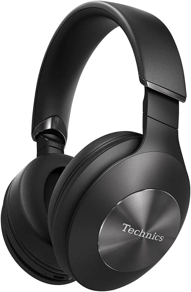 Technics EAHF70NEK Premium High-Resolution Wireless Bluetooth Over Ear Headphones with Closed Back, 3-Mode Active Noise Cancelling, Ambient Sound Enhancer and Voice Assistant - Black