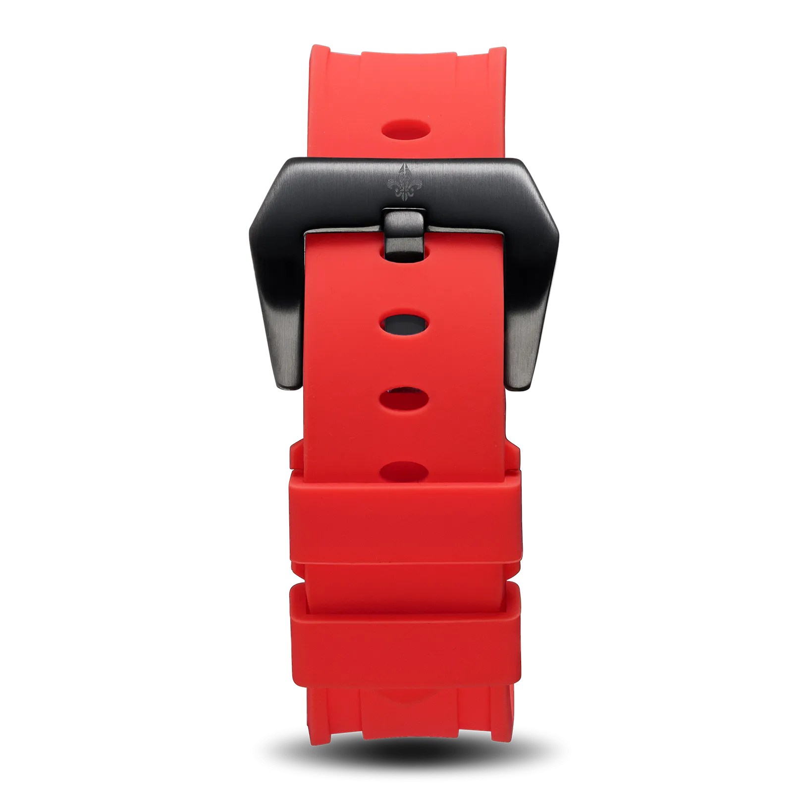 The Avalon Black   Red Silicone Strap