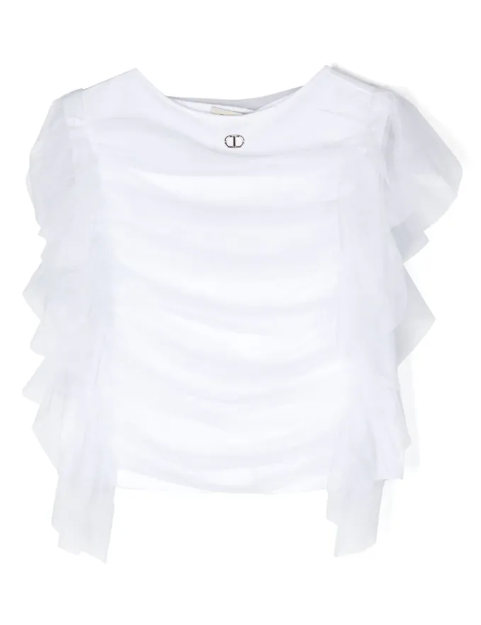 TWS White Sheer Sleeve Blouse