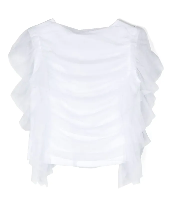 TWS White Sheer Sleeve Blouse