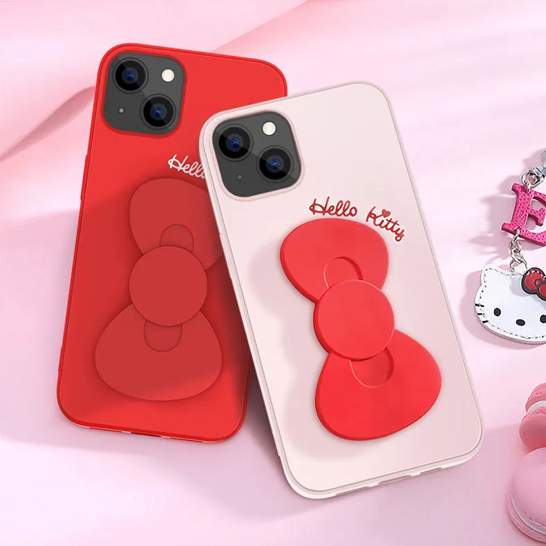 UKA Hello Kitty Liquid Silicone Case Cover with Bowknot Kickstand