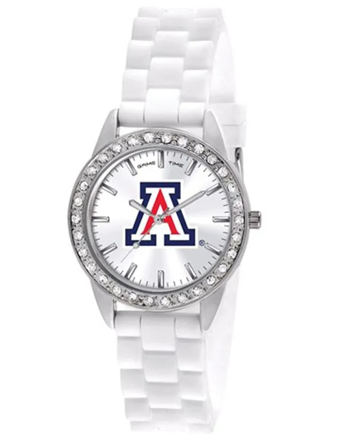 University of Arizona Womens Frost Watch - Crystal Bezel - Silicone Strap