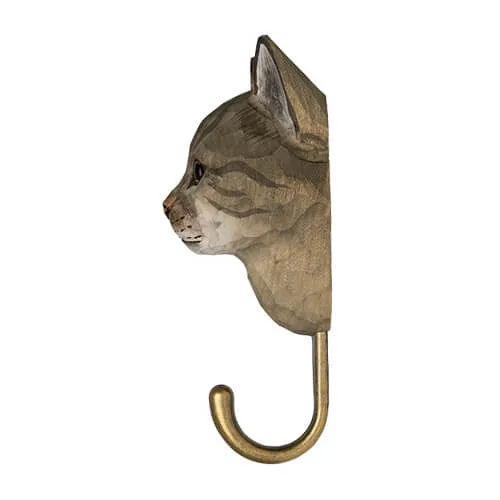 Wildlife Garden - Hand Carved Hook - Cat