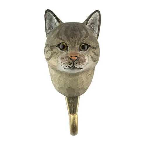 Wildlife Garden - Hand Carved Hook - Cat