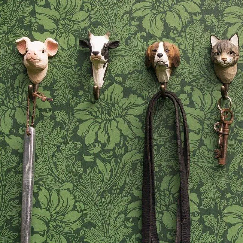 Wildlife Garden - Hand Carved Hook - Cow