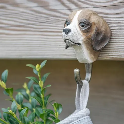 Wildlife Garden - Hand Carved Hook - Dog