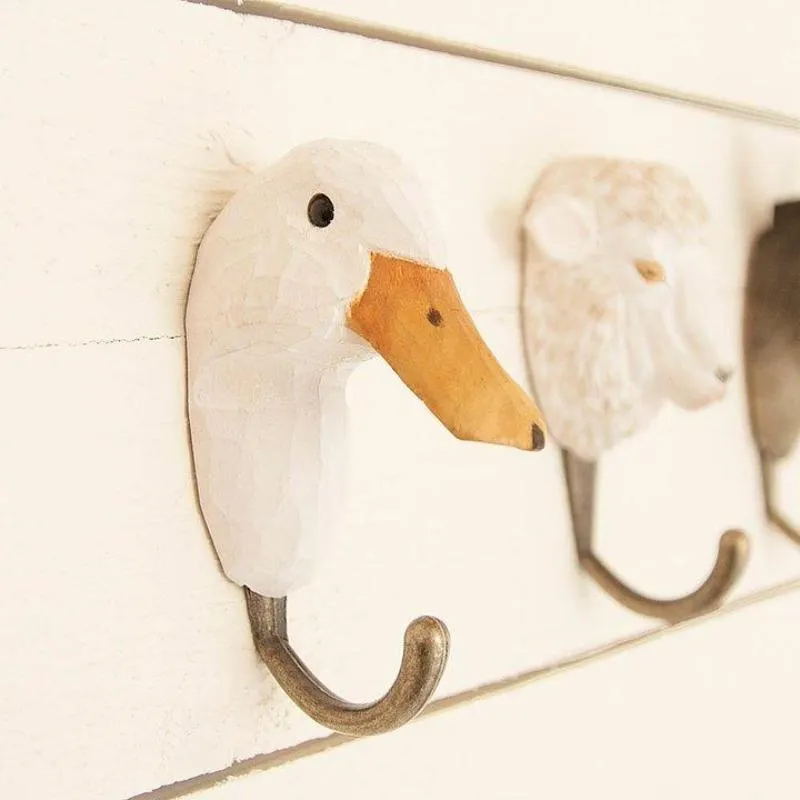 Wildlife Garden - Hand Carved Hook - Duck