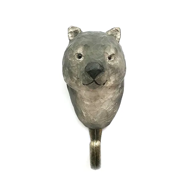 Wildlife Garden - Hand Carved Hook - Wombat