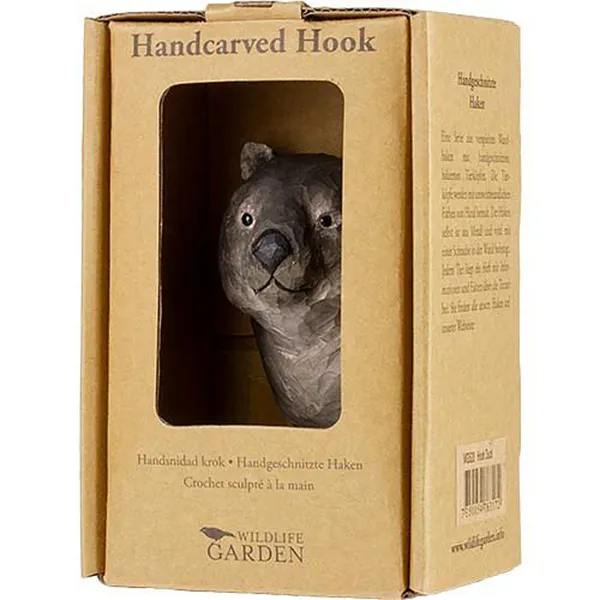 Wildlife Garden - Hand Carved Hook - Wombat