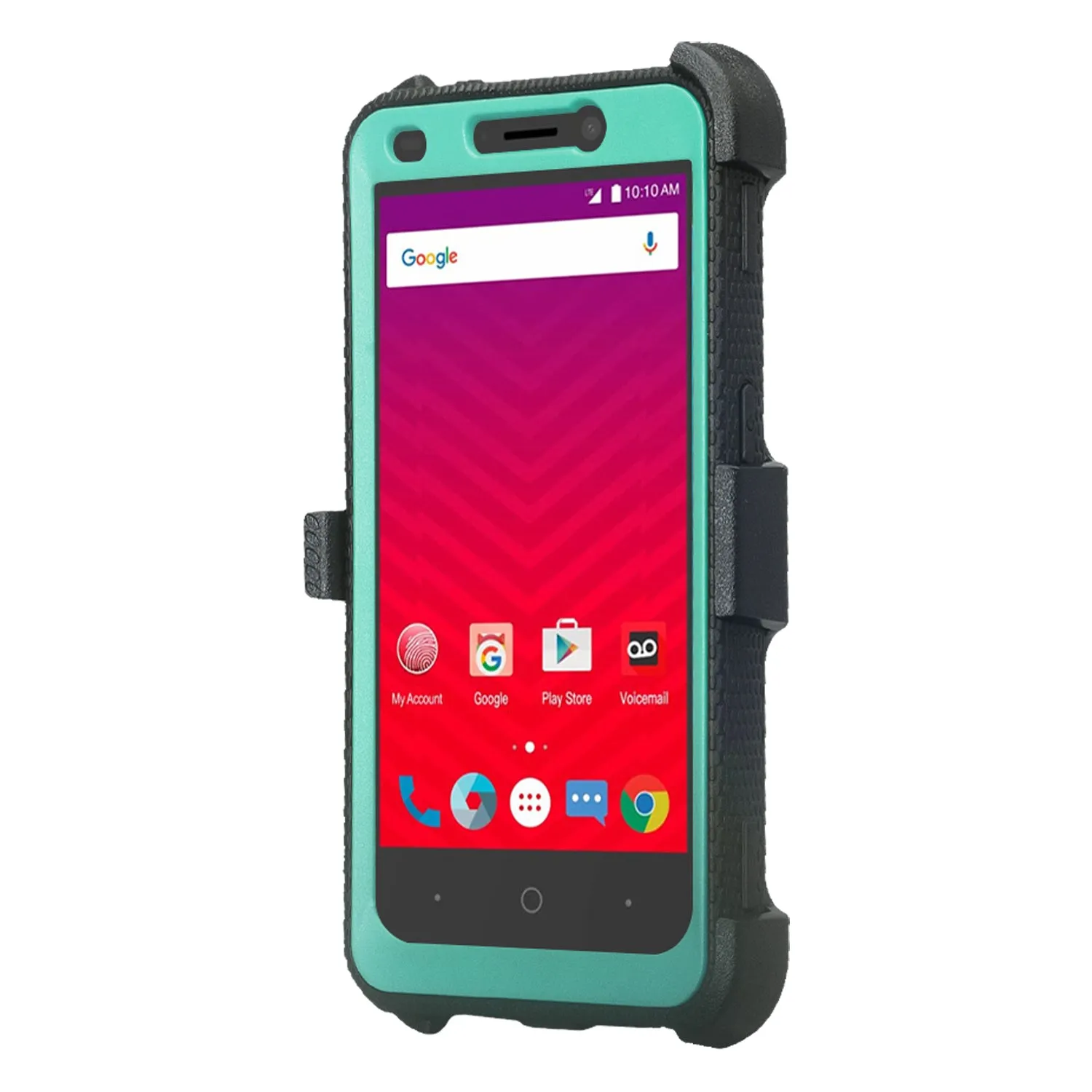 ZTE Prestige Case, Sonata 3, ZTE Avid Plus, ZTE Avid Trio, ZFive 2, Midnight Pro, Maven 2, Cheers, Rugged [Built-in Screen Protector] Heavy Duty Holster Shell Combo Case Cover - Teal